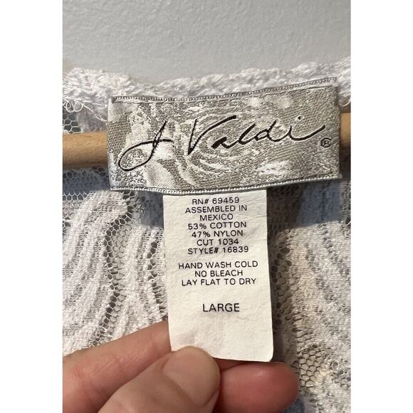 J Valdi White Lace Tunic Swim cover Large - Picture 3 of 3